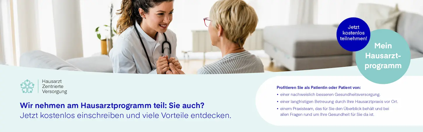 Bild: Wir nehmen am Hausarztprogramm HZV teil. Sie auch?